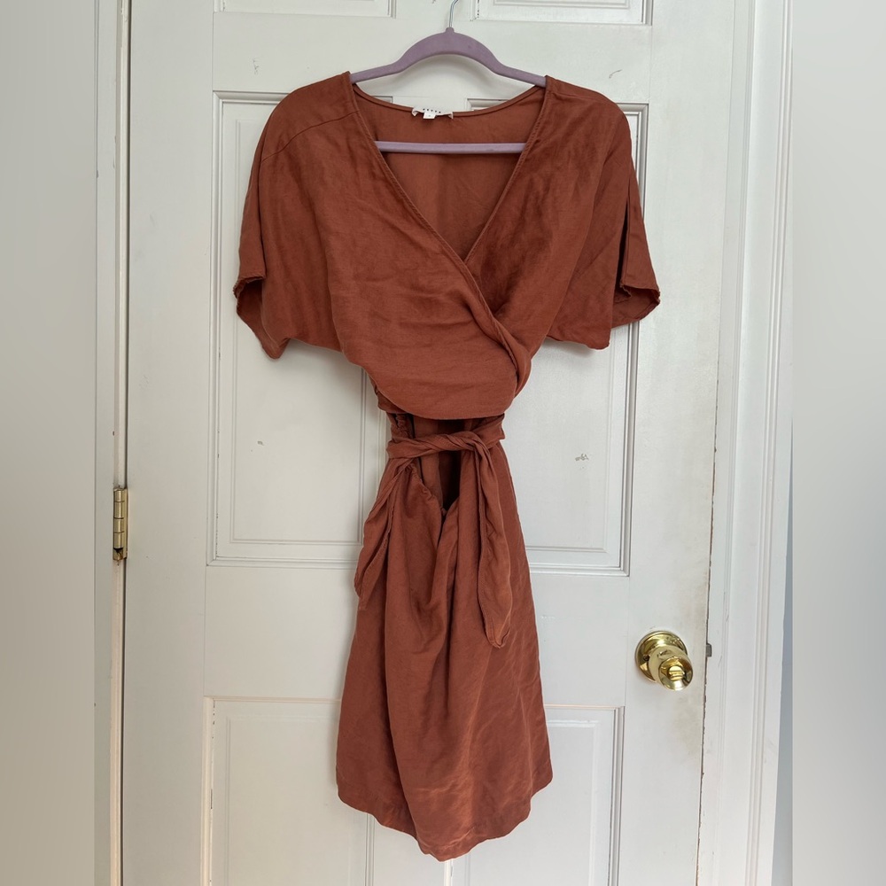 VETTA The Convertible Mini Wrap Dress - Clay - Picture 4 of 8